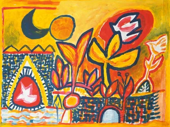 Canção para o Sol e a Lua, 1990 (guache)